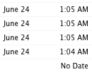 A List of Last Opened Dates